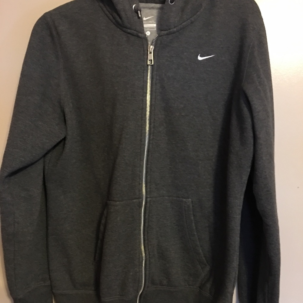 Grey Nike zip up hoodie
